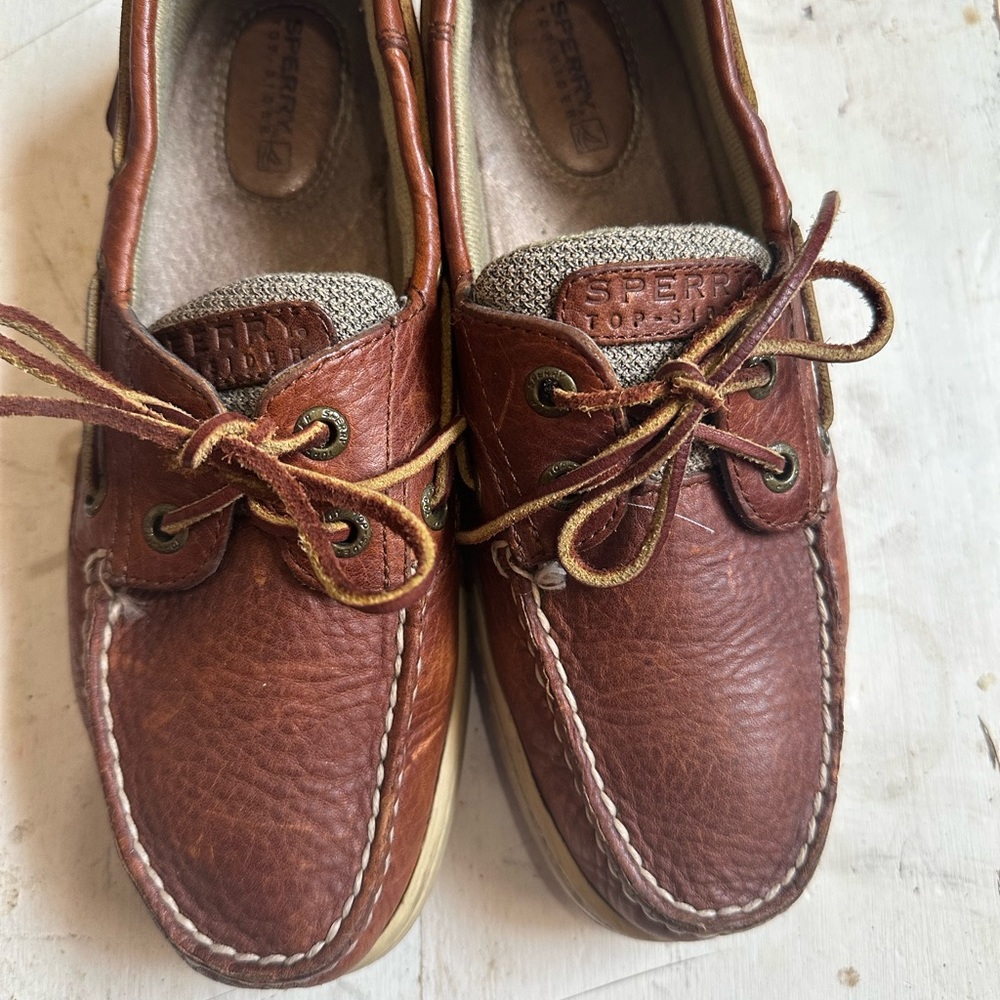 Sperry Top Sider Leather Tie Up Casual Boat Shoe